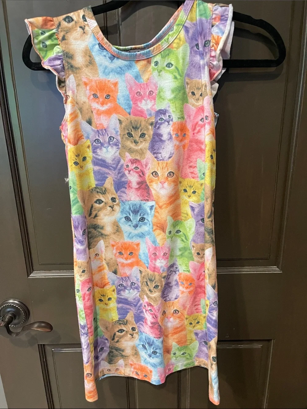 Carter's Girls' Multi-Color Kitten Print & Aqua Flamingo Nightgowns